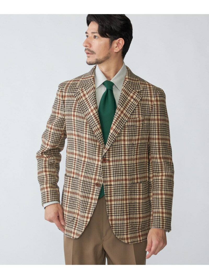 【SALE／50%OFF】【 SHIPS別注】Errico Formicola: ウール チェック ジャケット SHIPS MEN シップス ジャケット・アウター テーラードジャケット・ブレザー カーキグリーン【RBA_E】【送料無料】[Rakuten Fashion]