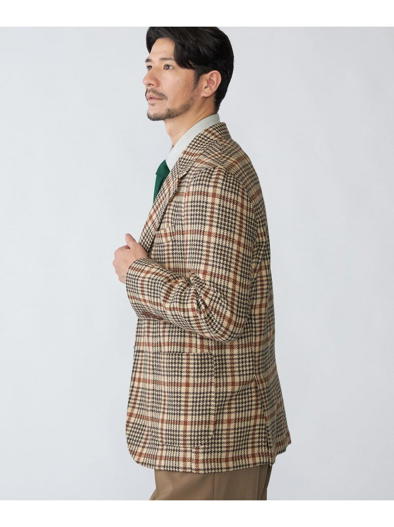 【SALE／50%OFF】【 SHIPS別注】Errico Formicola: ウール チェック ジャケット SHIPS MEN シップス ジャケット・アウター テーラードジャケット・ブレザー カーキグリーン【RBA_E】【送料無料】[Rakuten Fashion]