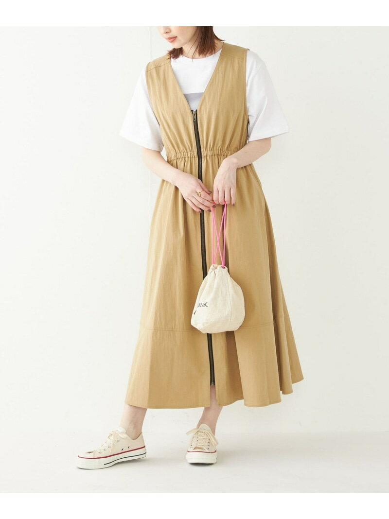 SHIPS Colors:＜洗濯機可能＞フロントジップ ジャンパースカート◇ SHIPS Colors シップス ワンピース・ドレス ジャンパースカート ブラウン ベージュ ネイビー【送料無料】[Rakuten Fashion]