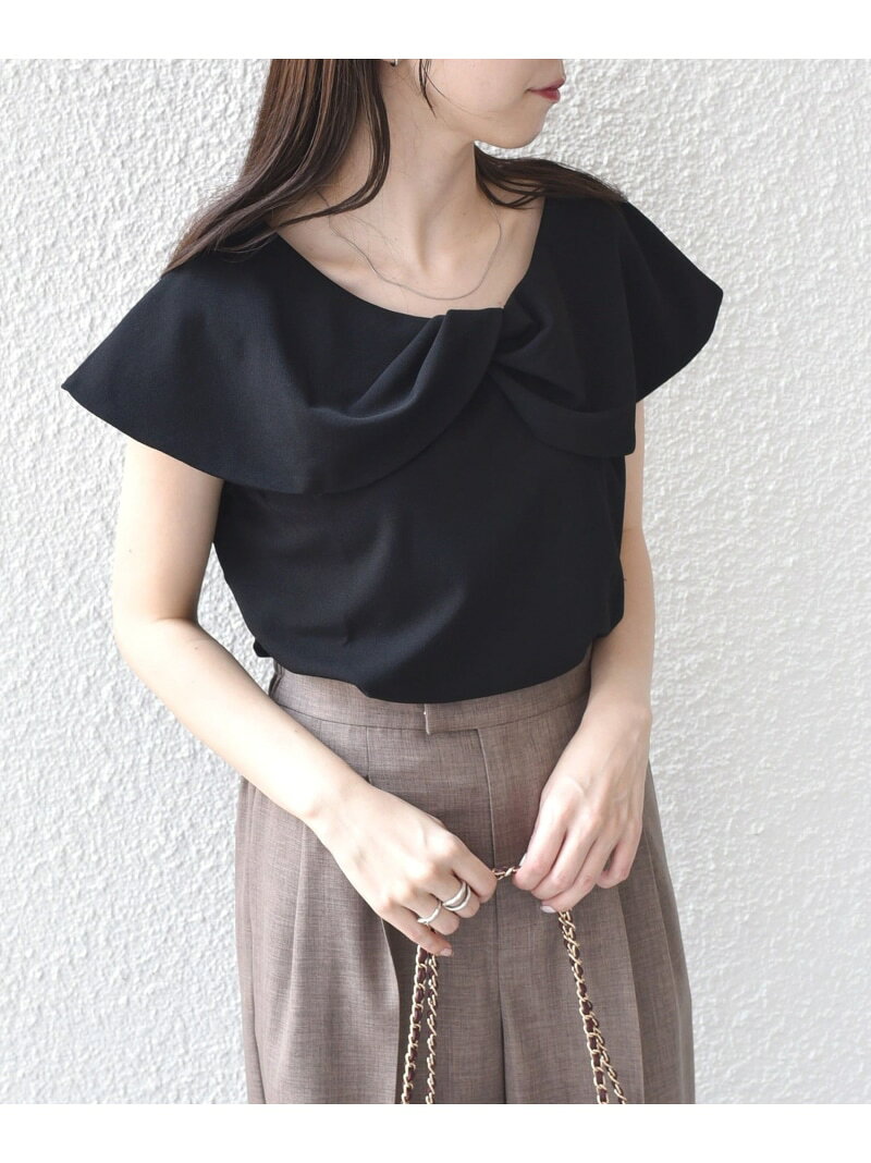 【SALE／50%OFF】SHIPS Colors:＜手洗い可能＞ジョーゼット ネジリ カラー トップス SHIPS Colors シップス トップス カットソー・Tシャツ ブラウン ブラック【RBA_E】[Rakuten Fashion]