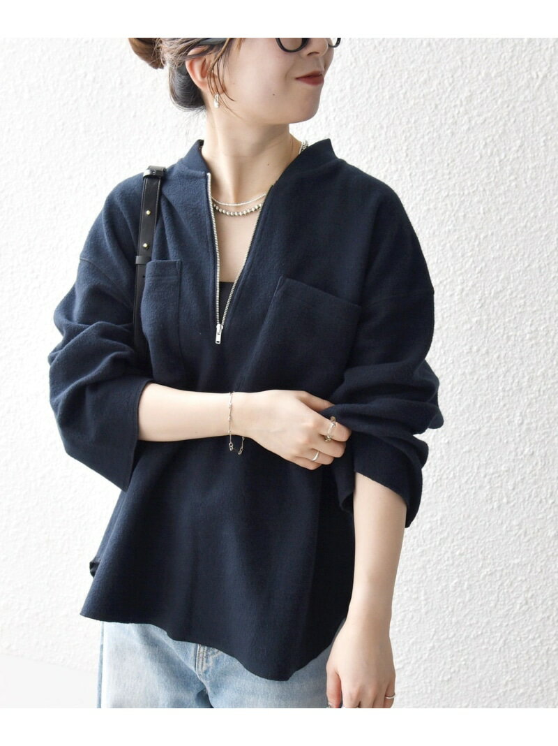 SHIPS any:＜洗濯機可能＞フリース ライク ハーフジップ ポケット プルオーバー SHIPS any シップス トップス カットソー・Tシャツ ネイビー ホワイト ワインレッド【送料無料】[Rakuten Fashion]のサムネイル