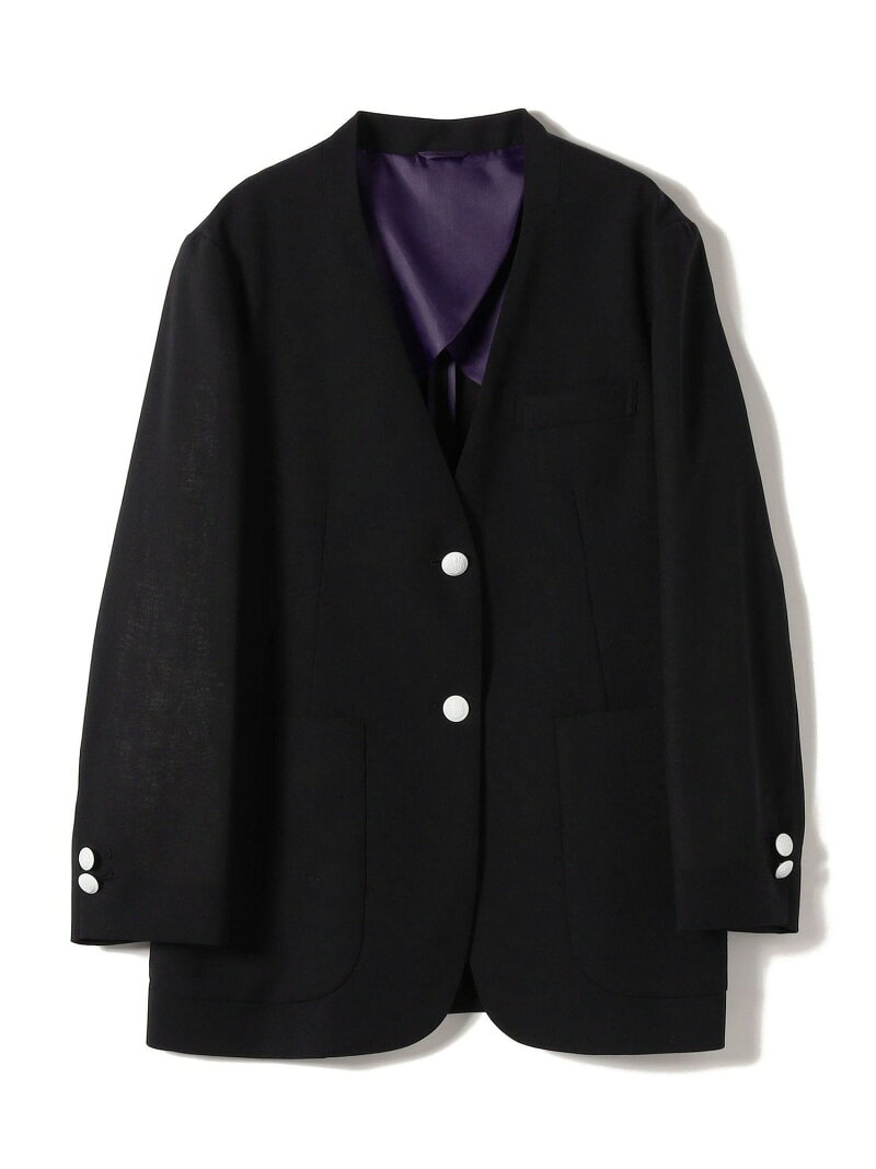 Rakuten - SHIPS Primary Navy Label:カラー レス ジャケット SHIPS WOMEN シップス ジャケット・アウター ノーカラージャケット ネイビー【送料無料】[Rakuten Fashion]