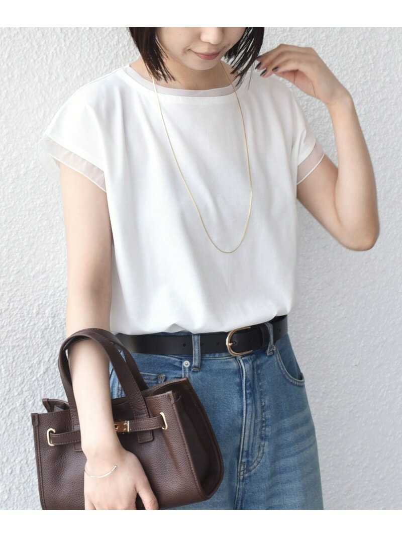 SHIPS Colors:＜接触冷感・手洗い可能＞クール タッチ シアー コンビ TEE◇ SHIPS Colors シップス トップス カットソー・Tシャツ ピンク ブラック ホワイト ブラウン【送料無料】[Rakuten Fashion]
