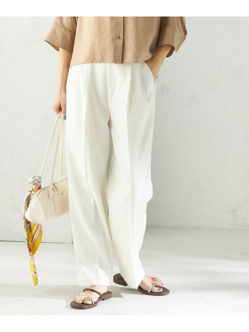 乐天商城 - ＜手洗い可能＞ドライ シャンタン フロント タック パンツ SHIPS WOMEN シップス パンツ その他のパンツ ホワイト ベージュ ネイビー【送料無料】[Rakuten Fashion]
