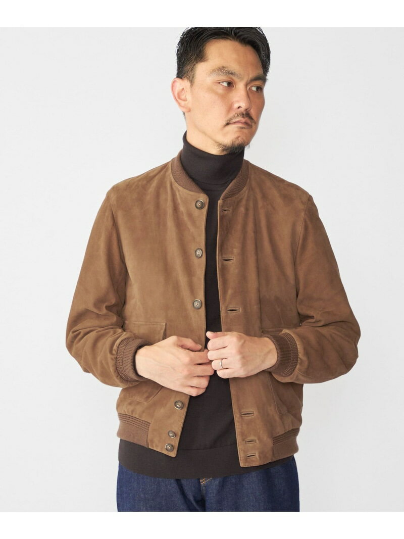 Rakuten - 【SHIPS別注】CINQUANTA: スエード ブルゾン SHIPS MEN シップス ジャケット・アウター ブルゾン・ジャンパー ネイビー ブラウン【送料無料】[Rakuten Fashion]
