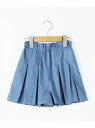 SHIPS KIDS:90cm / デニム プリーツ キュロット SHIPS KIDS シップス パンツ キュロット ブルー【送料無料】[Rakuten Fas...