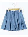 SHIPS KIDS:140~150cm / デニム プリーツ キュロット SHIPS KIDS シップス パンツ キュロット ブルー【送料無料】[Rakute...