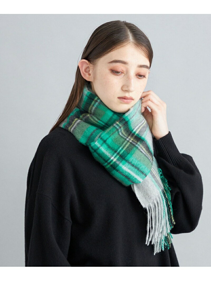 《予約》＜手洗い可能＞チェック ウールカシミヤ ストール◆ SHIPS WOMEN シップス ファッショングッズ ストール グリーン イエロー ブルー ネイビー【先行予約】*【送料無料】[Rakuten Fashion]