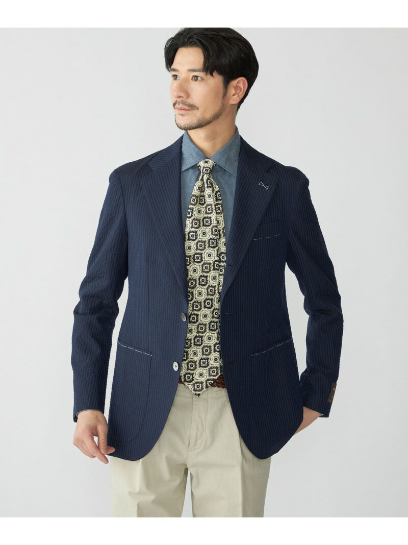 【SALE／50%OFF】SHIPS: ANGELICO シアサッカー ジャケット SHIPS MEN シップス ジャケット・アウター テーラードジャケット・ブレザー ネイビー【RBA_E】【送料無料】[Rakuten Fashion]