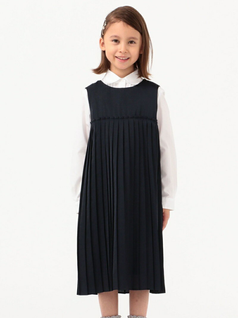 SHIPS KIDS:プリーツ ノースリーブ ワンピース(100~130cm) SHIPS KIDS シップス ワンピース シャツワンピース ネイビー【送料無料】[Rakuten Fashion]