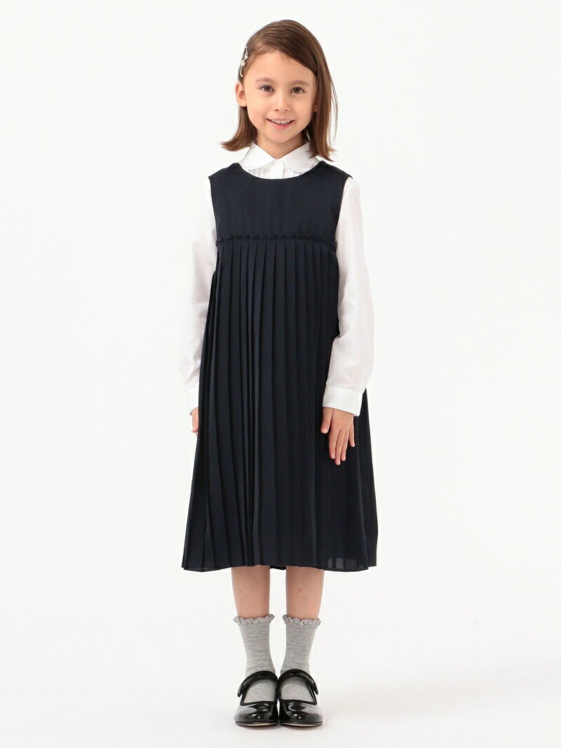 SHIPS KIDS:プリーツ ノースリーブ ワンピース(100~130cm) SHIPS KIDS シップス ワンピース シャツワンピース ネイビー【送料無料】[Rakuten Fashion]