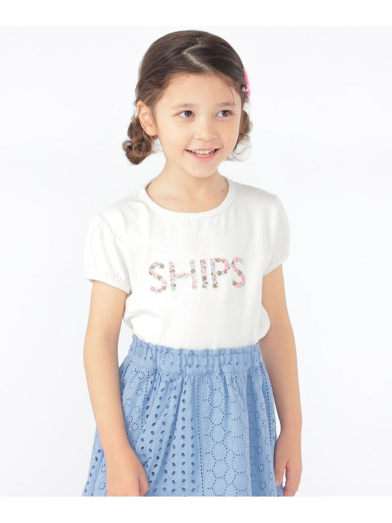 【SALE／40%OFF】SHIPS KIDS:100~130cm / ガーリー 刺繍 ロゴ TEE SHIPS KIDS シップス トップス カットソー・Tシャツ パープル ホワイト【RBA_E】[Rakuten Fashion]