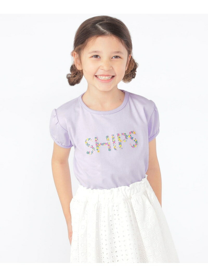 Rakuten - 【SALE／40%OFF】SHIPS KIDS:100~130cm / ガーリー 刺繍 ロゴ TEE SHIPS KIDS シップス トップス カットソー・Tシャツ パープル ホワイト【RBA_E】[Rakuten Fashion]