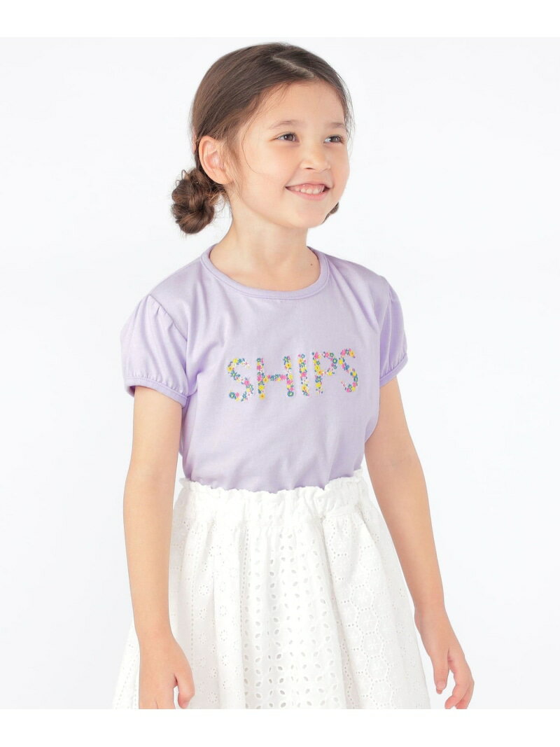 【SALE／40%OFF】SHIPS KIDS:100~130cm / ガーリー 刺繍 ロゴ TEE SHIPS KIDS シップス トップス カットソー・Tシャツ パープル ホワイト【RBA_E】[Rakuten Fashion]