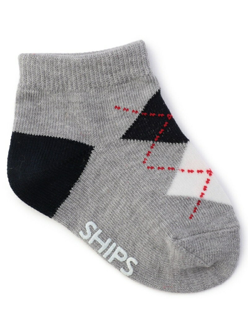 SHIPS KIDS:ベビー アーガイル ソックス SHIPS KIDS シップス 靴下・レッグウェア 靴下 グレー ホワイ..