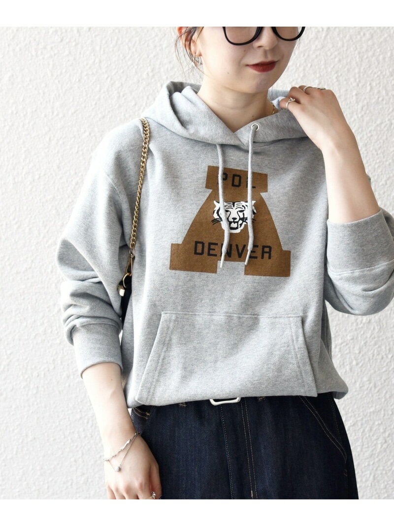 《一部追加予約》【SHIPS any別注】THE KNiTS:＜洗濯機可能＞ロゴプリント フーディー パーカー SHIPS any シップス トップス パーカー・フーディー ブラウン グレー ネイビー【先行予約】*【送料無料】[Rakuten Fashion]