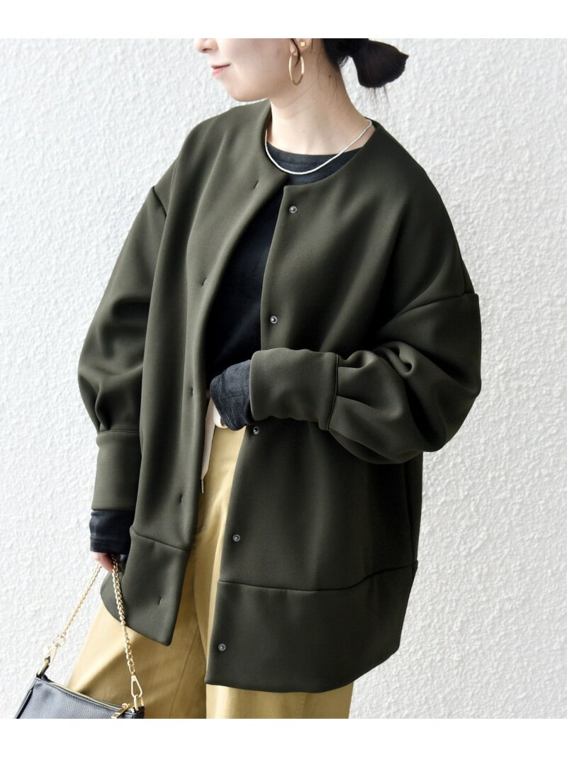 【SALE／45%OFF】【WEB限定】SHIPS any:＜洗濯機可能＞ダンボール コクーン ノーカラー コート SHIPS any シップス ジャケット・アウター ノーカラージャケット グリーン ブラック ベージュ【RBA_E】【送料無料】[Rakuten Fashion]