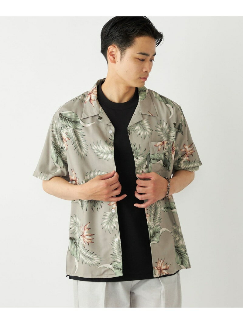 SHIPS Colors:＜洗濯機可能＞レーヨン プリント シャツ SHIPS Colors シップス トップス シャツ・ブラウス ネイビー ホワイト ブルー【送料無料】[Rakuten Fashion]のサムネイル