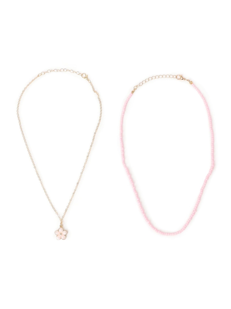 SHIPS KIDS:フラワー / ストロベリー モチーフ ネックレス 2本セット SHIPS KIDS ...