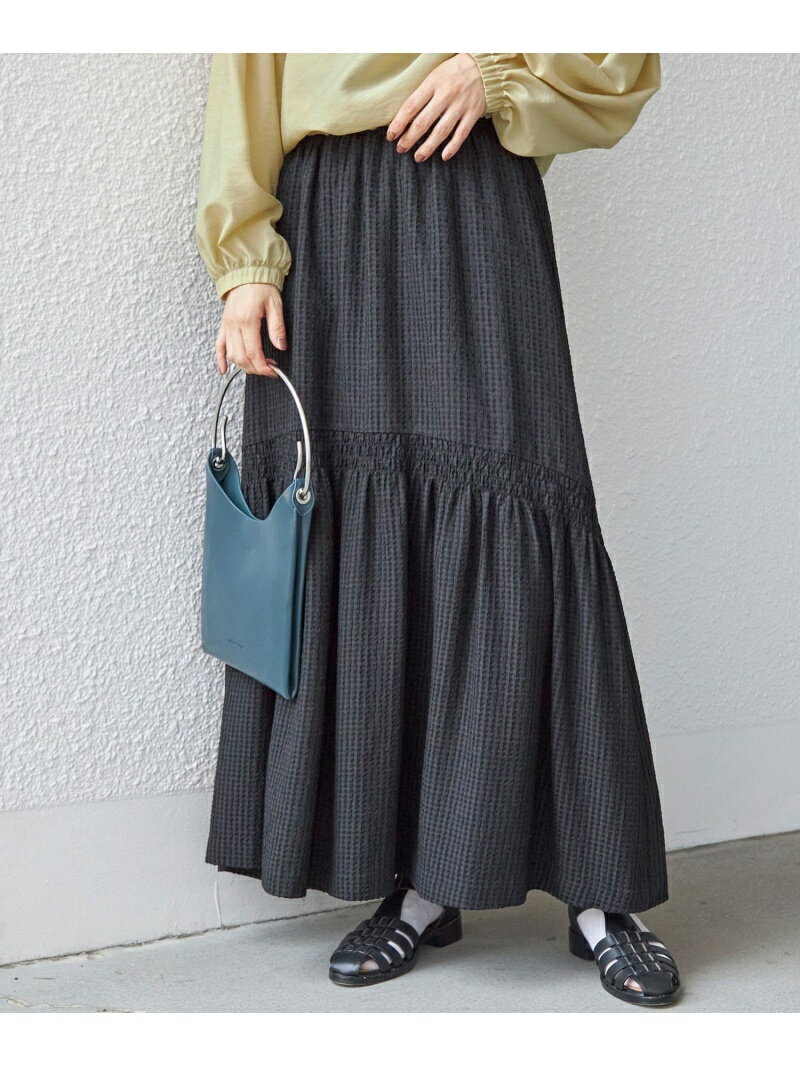 【SALE／60%OFF】＜手洗い可能＞ウエスト シャーリング ジャカード ボリューム スカート ◇ SHIPS WOMEN シップス スカート ロング・マキシスカート グリーン ホワイト ブラック【RBA_E】【送料無料】[Rakuten Fashion]のサムネイル