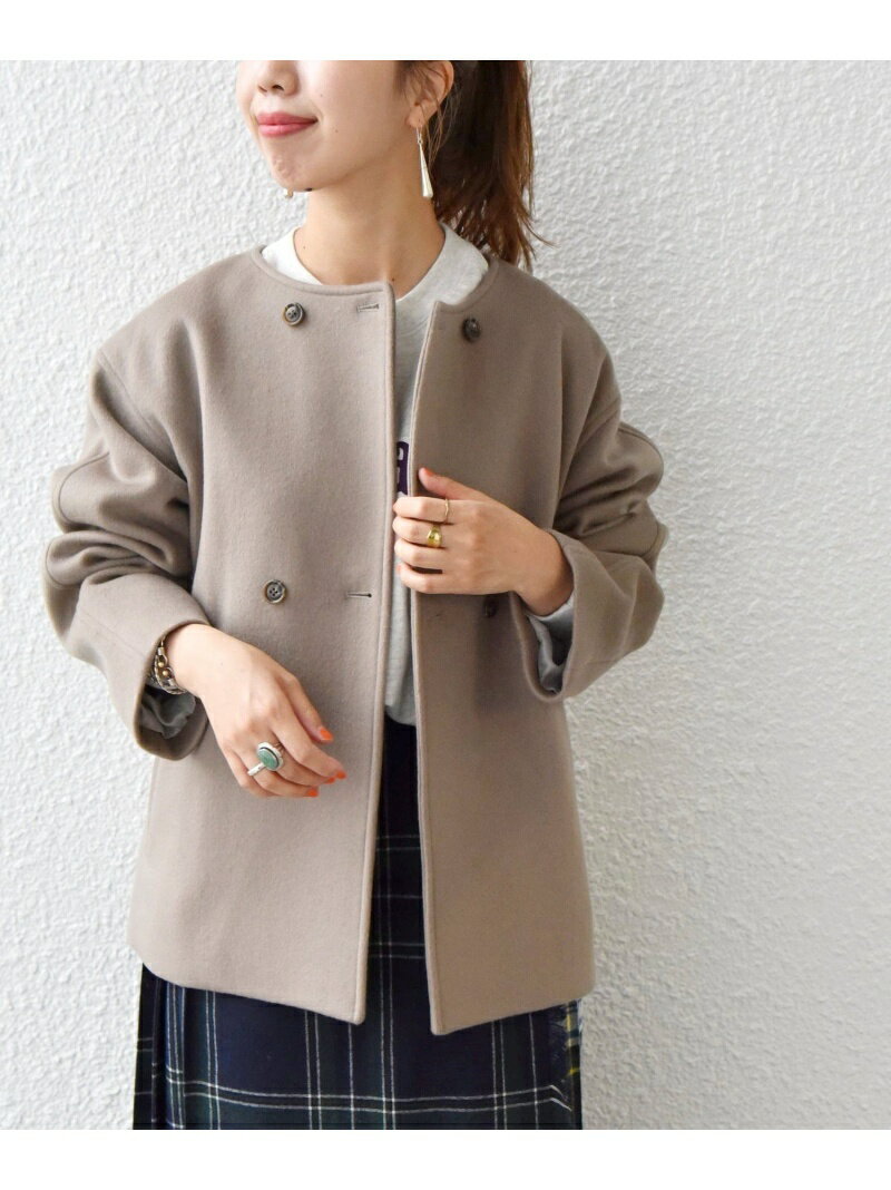 【SALE／50%OFF】SHIPS any: ノンミュールジングウール ノーカラー ショート コート SHIPS any シップス ジャケット・アウター その他のジャケット・アウター ベージュ ブラック イエロー【RBA_E】【送料無料】[Rakuten Fashion]のサムネイル