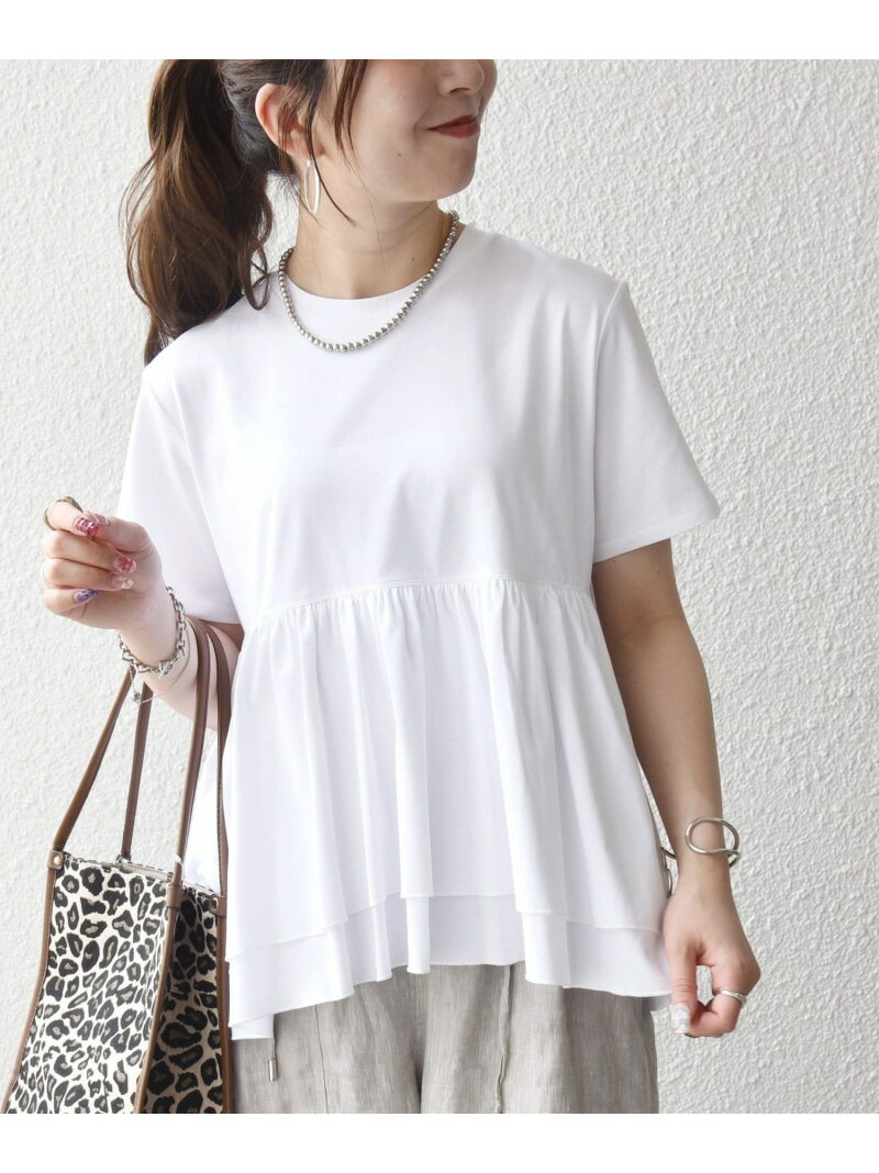 Rakuten - 《予約》SHIPS any:＜洗濯機可能＞ジャージー ダブルヘム ペプラム TEE SHIPS any シップス トップス カットソー・Tシャツ ピンク ホワイト ブラック【先行予約】*【送料無料】[Rakuten Fashion]