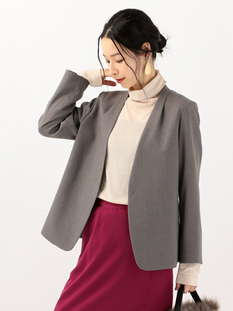 【SALE／30%OFF】セットアップウールライクノーラペルジャケット SHIPS WOMEN シップス スーツ・フォーマル セットアップスーツ グレー ネイビー ベージュ【RBA_E】【送料無料】[Rakuten Fashion]