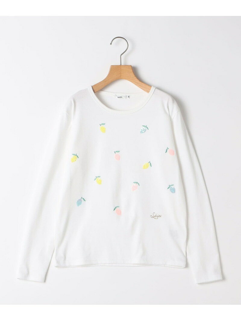 Rakuten - SHIPS KIDS:140~150cm /レモン スパンコール 刺繍 ロングスリーブ Tシャツ SHIPS KIDS シップス トップス カットソー・Tシャツ パープル ホワイト【送料無料】[Rakuten Fashion]