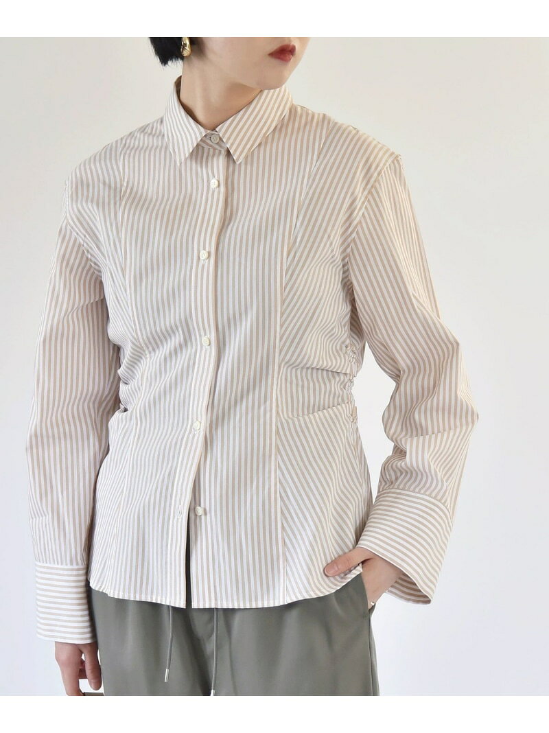 【SALE／70%OFF】quaranciel:＜洗濯機可能＞ストライプ ワイドスリーブ シャツ quaranciel シップス トップス シャツ・ブラウス ピンク ベージュ ブルー【RBA_E】[Rakuten Fashion] ships-10034622 SHIPS シップス サンプル画像2