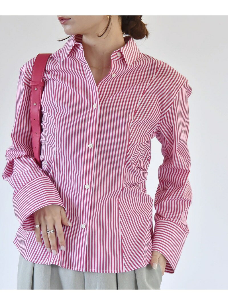 【SALE／70%OFF】quaranciel:＜洗濯機可能＞ストライプ ワイドスリーブ シャツ quaranciel シップス トップス シャツ・ブラウス ピンク ベージュ ブルー【RBA_E】[Rakuten Fashion] ships-10034622 SHIPS シップス サンプル画像3