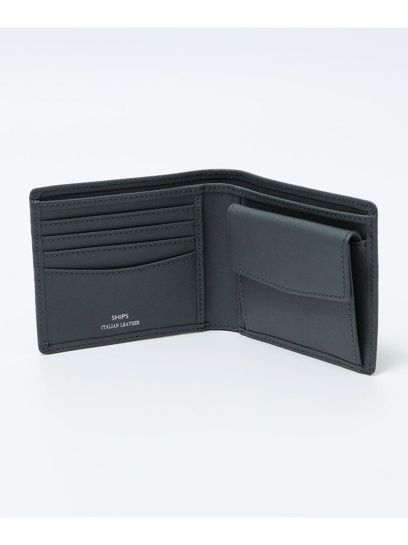SHIPS:【SAFFIANO LEATHER】 イタリアンレザー 2つ折 財布 SHIPS MEN シップス 財...