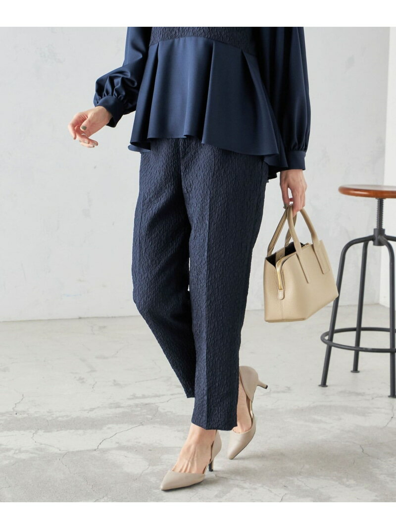 Rakuten - 【SALE／60%OFF】＜手洗い可能＞フクレ ジャカード テーパード パンツ SHIPS WOMEN シップス パンツ その他のパンツ ネイビー ブラウン【RBA_E】【送料無料】[Rakuten Fashion]