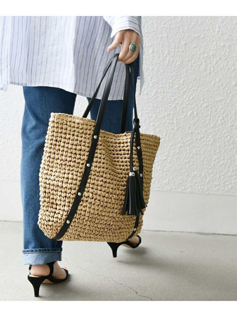 【SALE／30%OFF】SHIPS any: タッセル付き スタッズ コマアミ トートバッグ SHIPS any シップス バッグ トートバッグ ブラウン グレー【RBA_E】[Rakuten Fashion]のサムネイル