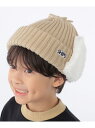 SHIPS KIDS:フェイクファー フラップ ワッチ SHIPS KIDS シップス 帽子 ニット帽・ビーニー ベージュ ブルー グレー グリーン ネイビー【...