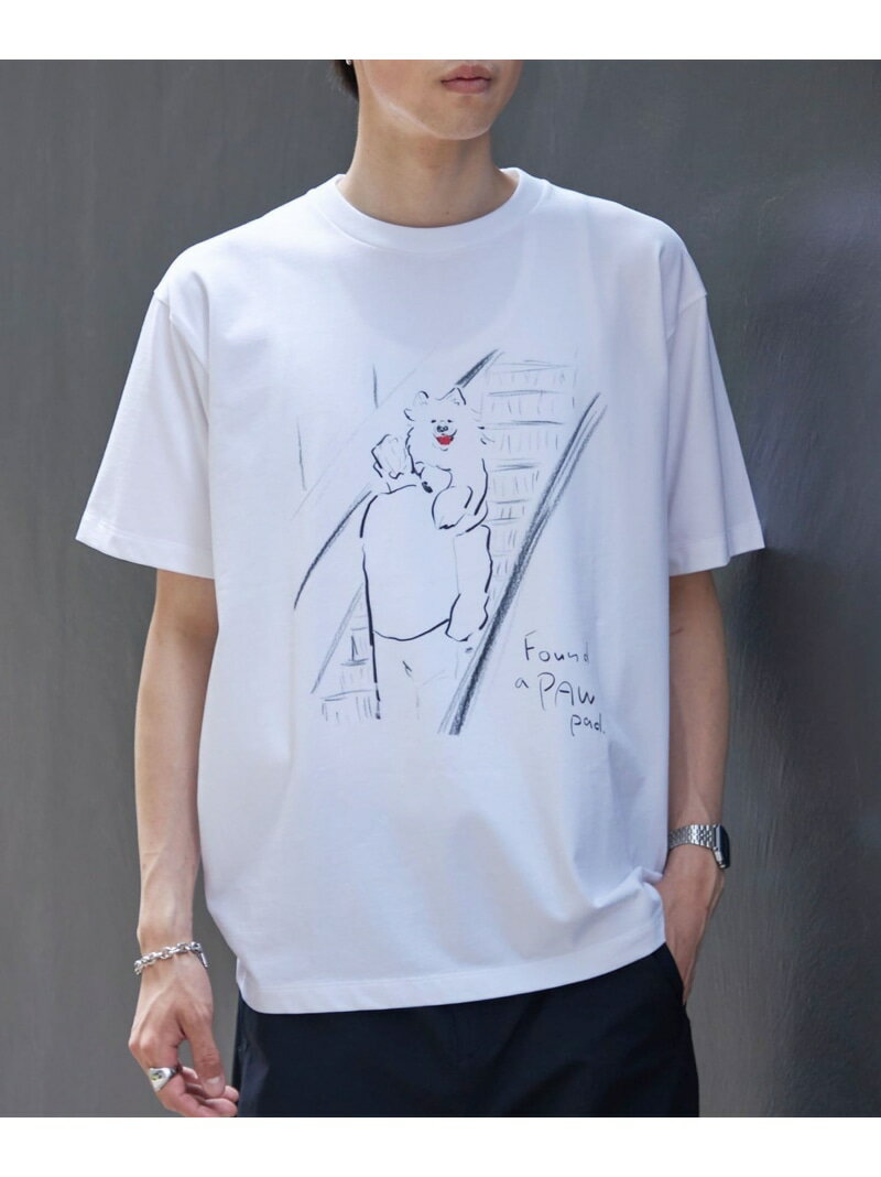 Rakuten - 【City Ambient Products別注】佐伯 ゆう子: アート Tシャツ SHIPS MEN シップス トップス カットソー・Tシャツ ホワイト【先行予約】*【送料無料】[Rakuten Fashion]