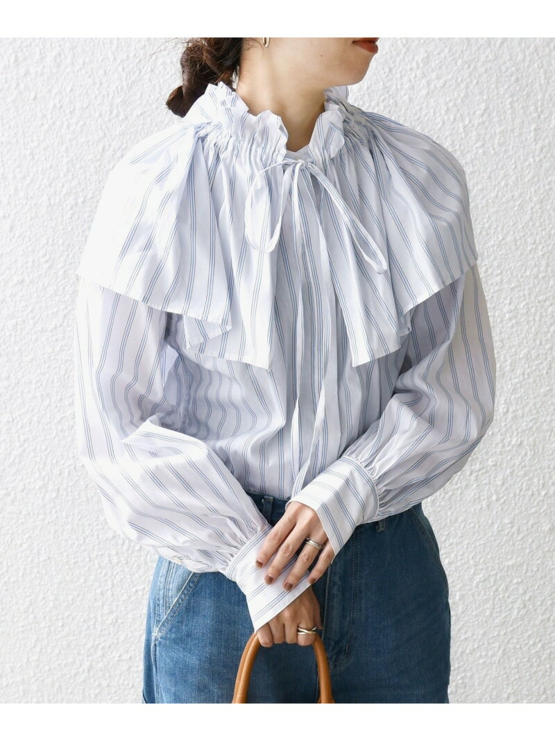 【SALE／60%OFF】SHIPS any:＜手洗い可能＞ストライプ レイヤード マルチウェイ シャツ SHIPS any シップス トップス シャツ・ブラウス ホワイト ブルー【RBA_E】【送料無料】[Rakuten Fashion]のサムネイル