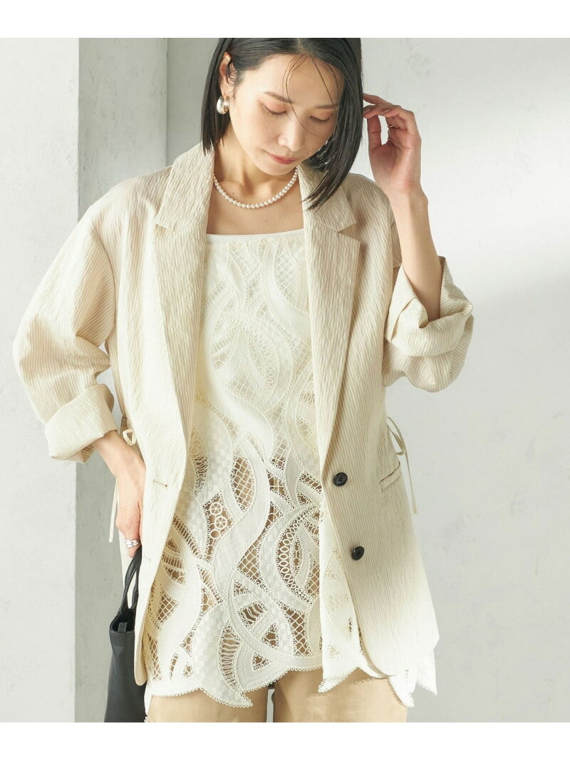 Rakuten - ＜手洗い可能＞ピン ストライプ シャツライク ジャケット SHIPS WOMEN シップス ジャケット・アウター テーラードジャケット・ブレザー ベージュ【送料無料】[Rakuten Fashion]
