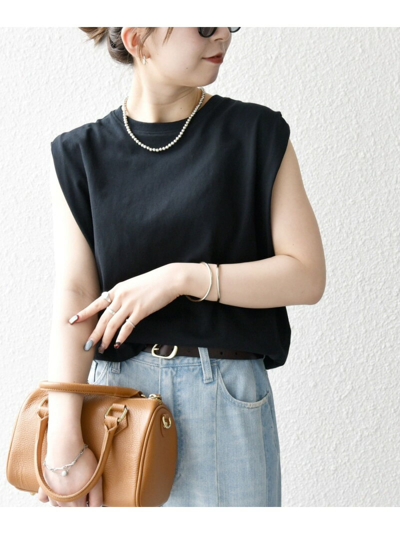 SHIPS any:＜抗菌防臭/洗濯機可能＞USAコットン ラウンドヘム ノースリーブ TEE SHIPS any シップス トップス カットソー・Tシャツ ホワイト ブラウン ブラック グリーン オレンジ【送料無料】[Rakuten Fashion]のサムネイル