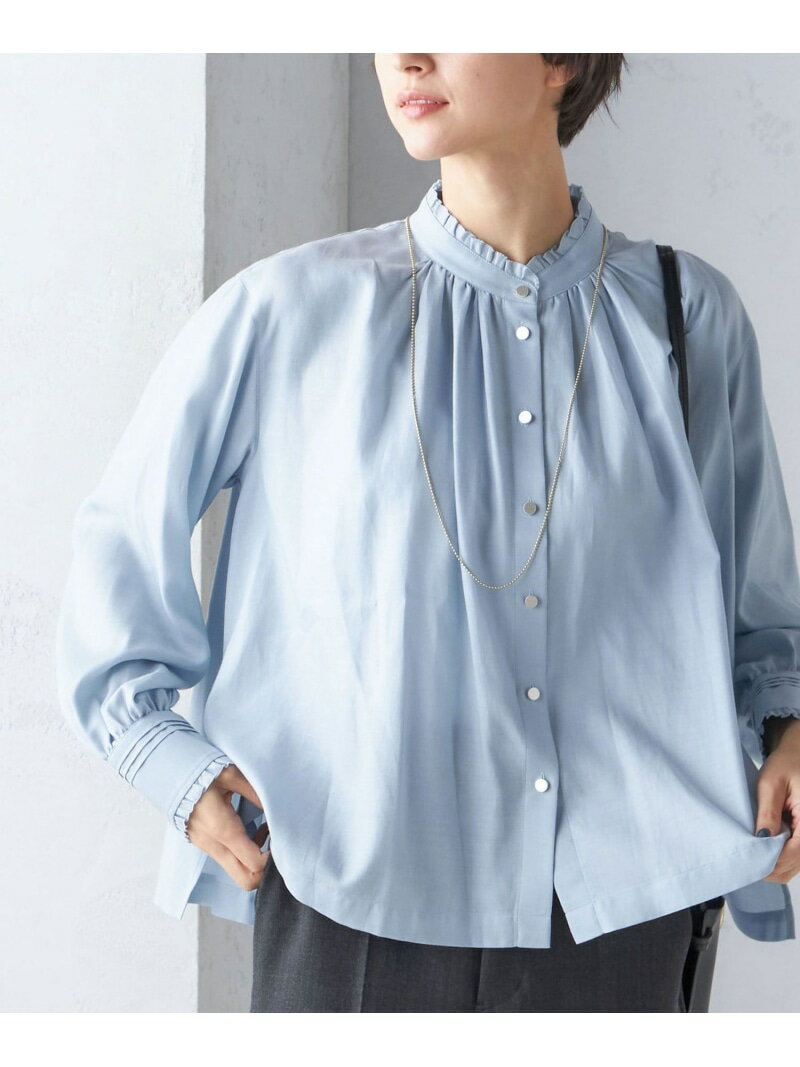 【SALE／30%OFF】＜手洗い可能＞フリル ネック フロント ギャザー ブラウス SHIPS W