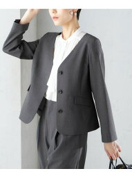 ＜接触冷感/UVカット＞シャドー サッカー ジャケット(セットアップ対応)◇ SHIPS WOMEN シップス スーツ・フォーマル スーツジャケット グレー ホワイト【送料無料】[Rakuten Fashion]