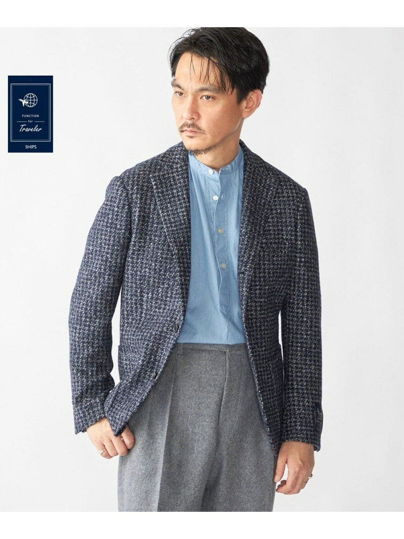 Rakuten - 【SALE／30%OFF】SHIPS:＜FUNCTION＞RANIFICIO ROMA ハウンドトゥース ジャケット SHIPS MEN シップス ジャケット・アウター テーラードジャケット・ブレザー ネイビー【RBA_E】【送料無料】[Rakuten Fashion]