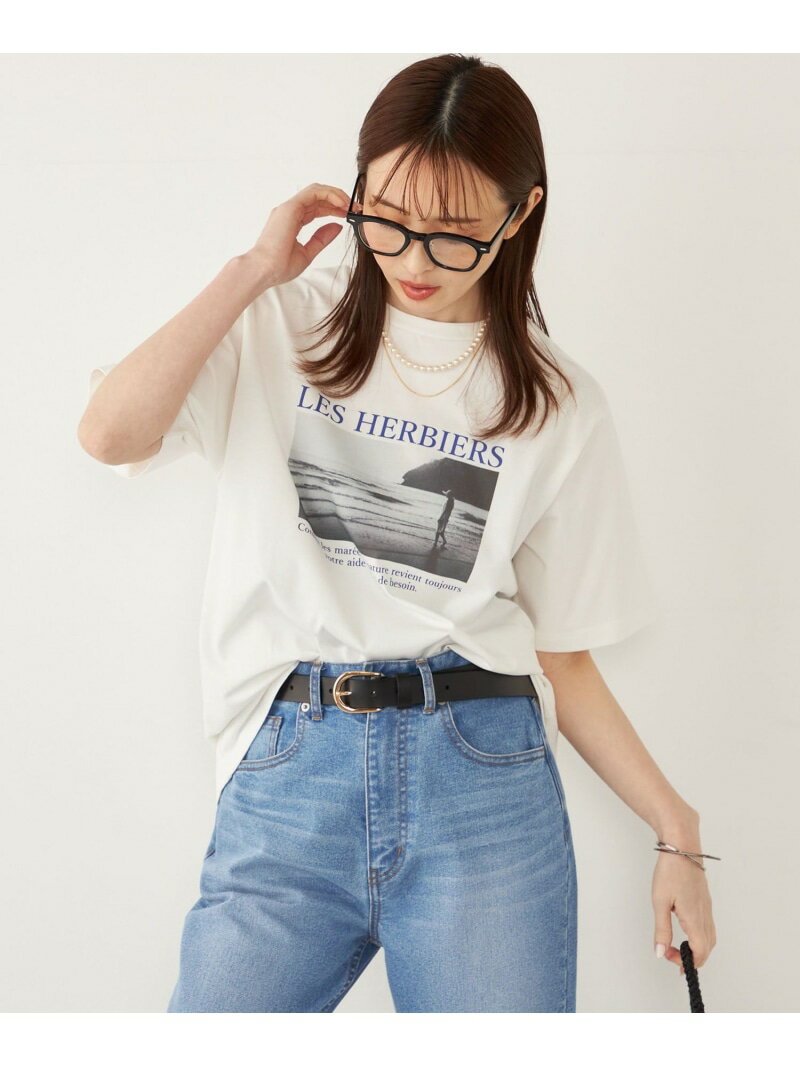 SHIPS Colors:＜接触冷感・UVカット＞サンセット フォト Tシャツ◇ SHIPS Colors シップス トップス カットソー・Tシャツ ホワイト【送料無料】[Rakuten Fashion]のサムネイル