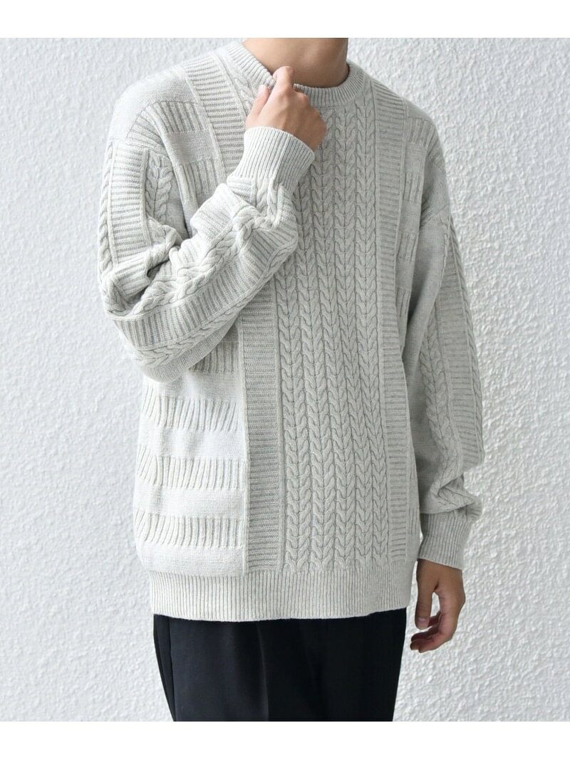 【SALE／40%OFF】SHIPS any:＜手洗い可能＞アラン / ガーター 編み リラックス クルーネック ニット◇ SHIPS any シップス トップス ニット グレー グリーン レッド ネイビー【RBA_E】【送料無料】[Rakuten Fashion]