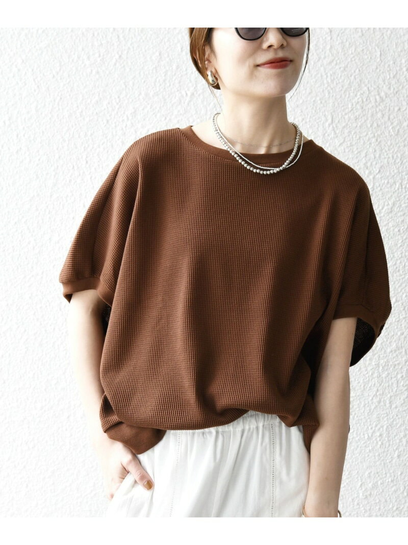 【SALE／45%OFF】SHIPS any:＜洗濯機可能＞ワッフル ワイド コクーン ドルマン TEE SHIPS any シップス トップス カットソー・Tシャツ ブラウン ホワイト イエロー【RBA_E】[Rakuten Fashion]のサムネイル