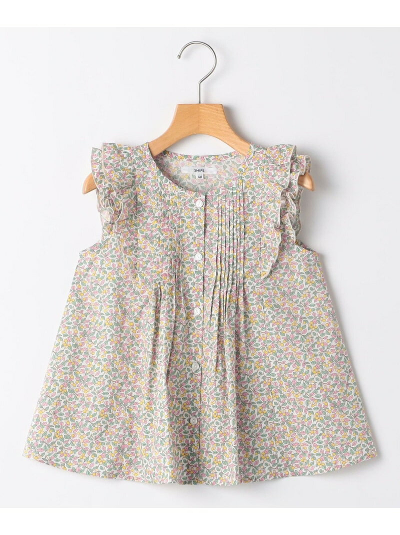 SHIPS KIDS:140~150cm / リバティ フリル ブラウス SHIPS KIDS シップス トップス シャツ・ブラウス イエロー ピンク【送料無料】[Rakuten Fashion]
