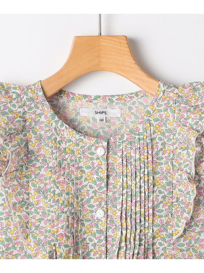 【SALE／30%OFF】SHIPS KIDS:140~150cm / リバティ フリル ブラウス SHIPS KIDS シップス トップス シャツ・ブラウス イエロー ピンク【RBA_E】【送料無料】[Rakuten Fashion]