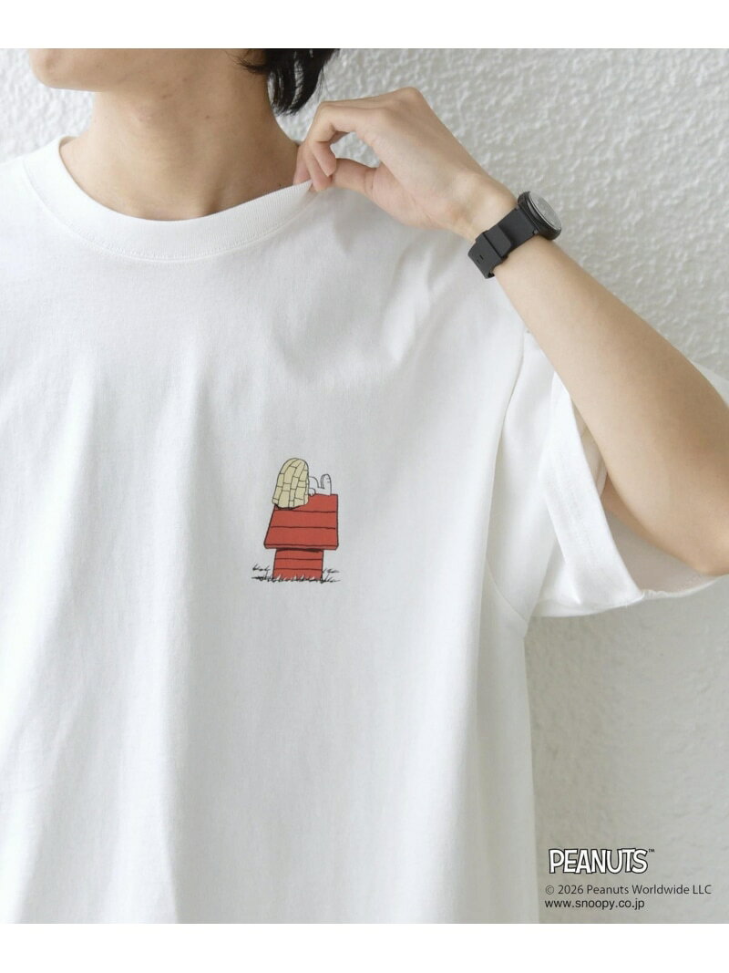 SHIPS any: SNOOPY コラボ グラフィック プリント Tシャツ◇ SHIPS any シップス トップス カットソー・Tシャツ ホワイト グレー【送料無料】[Rakuten Fashion]