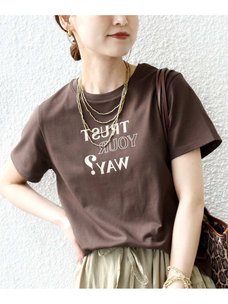 Rakuten - 【WEB限定】オーガニック コットン コンパクト プリント TEE SHIPS WOMEN シップス トップス カットソー・Tシャツ ホワイト ブラウン【送料無料】[Rakuten Fashion]