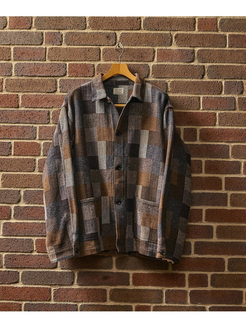 SHIPS: AUTHENTIC コットン ツイード カバー シャツ SHIPS MEN シップス トップス シャツ・ブラウス ネイビー ブラウン【先行予約】*【送料無料】[Rakuten Fashion]のサムネイル