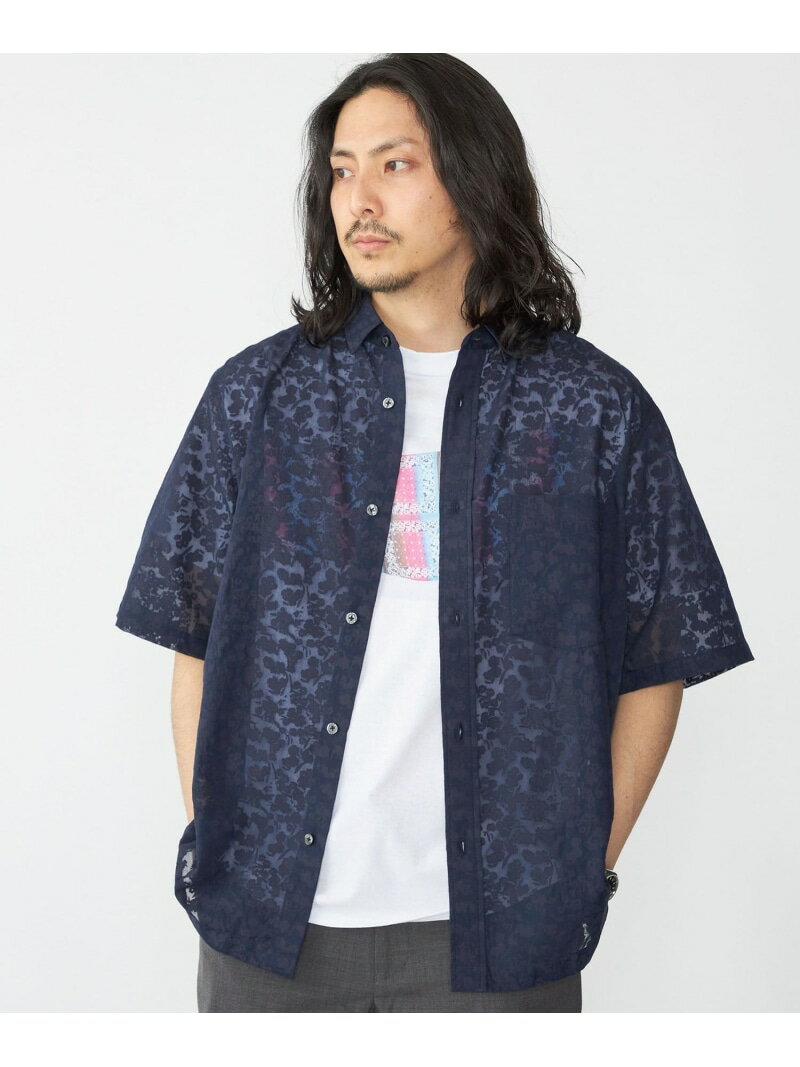 乐天商城 - 【SALE／50%OFF】SHIPS: オパール レギュラーカラー ショートスリーブ シャツ SHIPS MEN シップス トップス シャツ・ブラウス ネイビー ホワイト【RBA_E】【送料無料】[Rakuten Fashion]